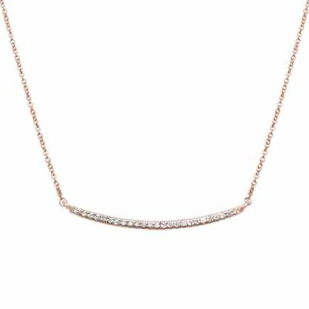 .14ct 14kt rose gold diamond trendy bard pendant